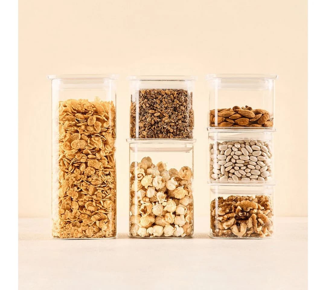 Lieblingsglas Vorratsglas Set Midi 12-tlg. Eckig Glas Transparent