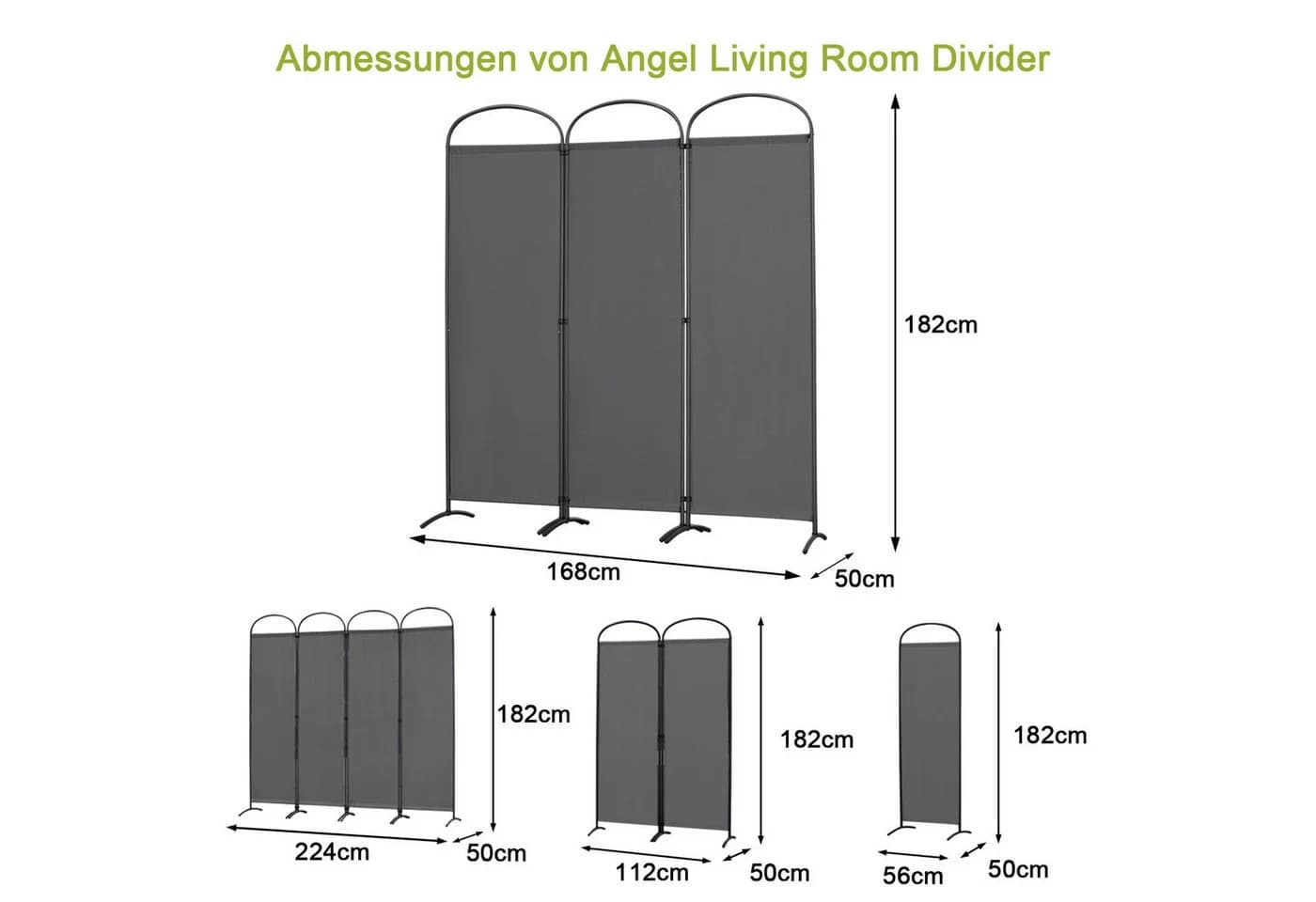 Angel Living Raumteiler Sichtschutz Faltbar Metallrahmen Polyester
