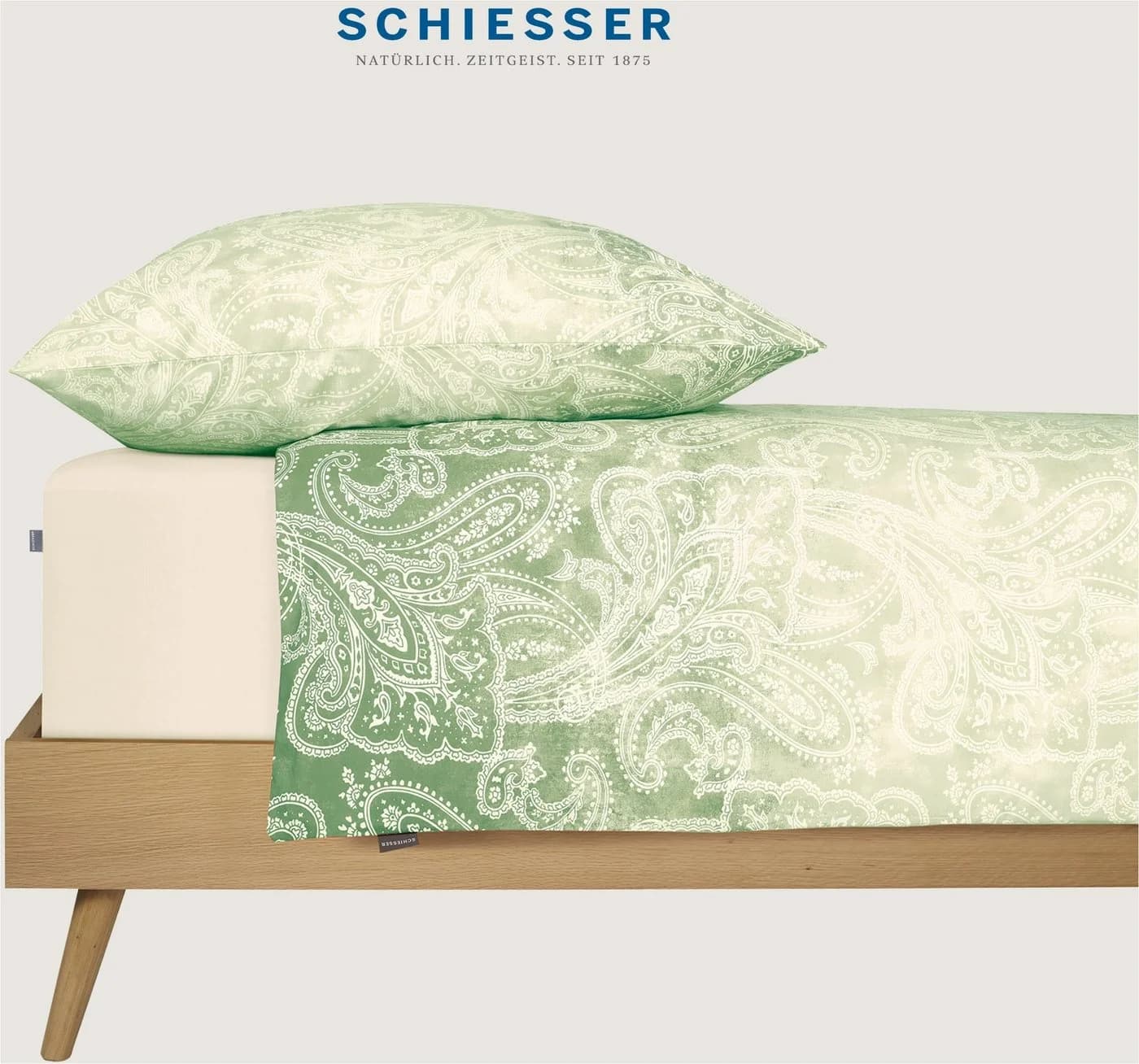 Schiesser Spannbettlaken 95/5 Baumwolle Creme Jersey