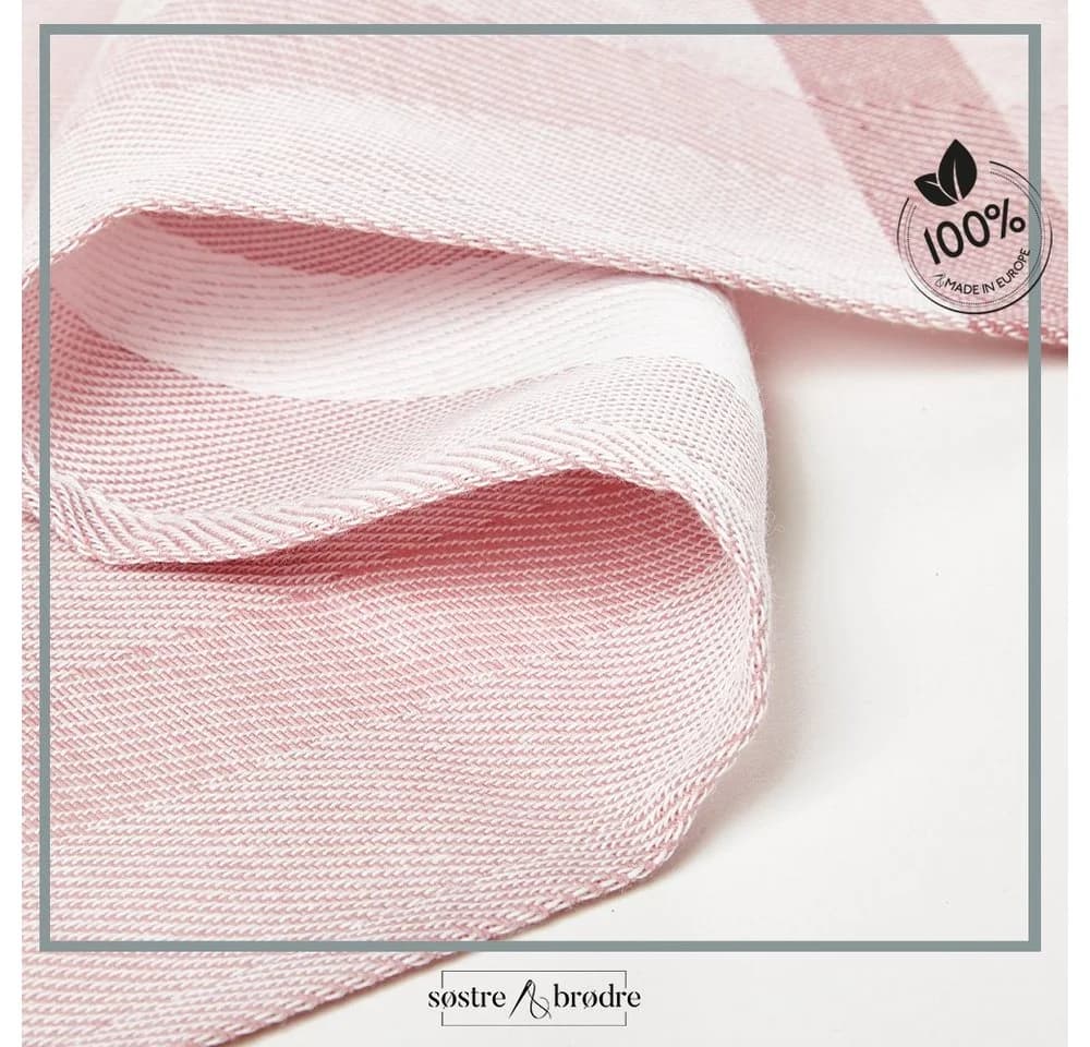 søstre & brødre Geschirrtuch 4er Set Rosa/Weiß Dobby-Design