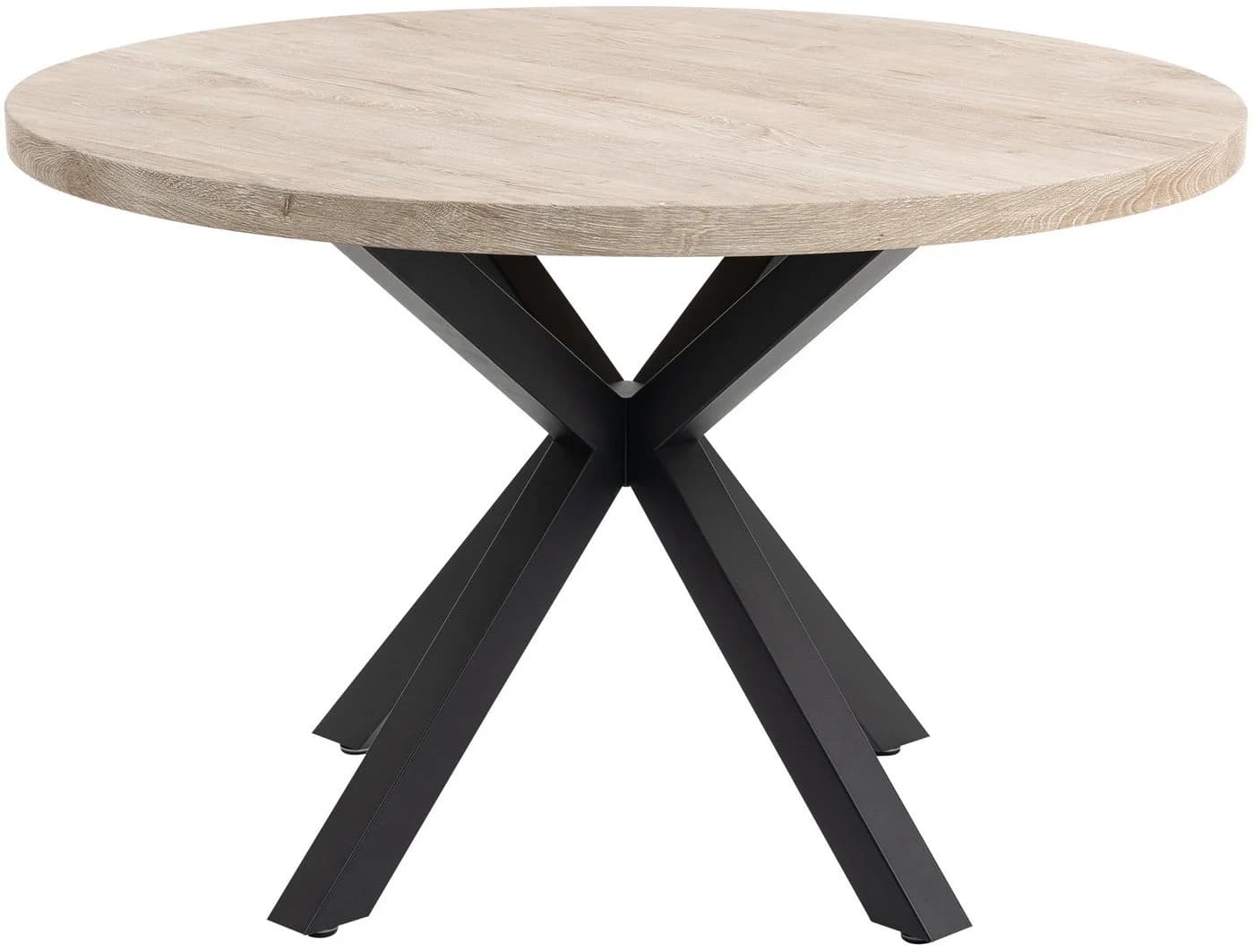 Duo Collection Damira Esstisch rund Wildeiche-Nachbildung Schwarz