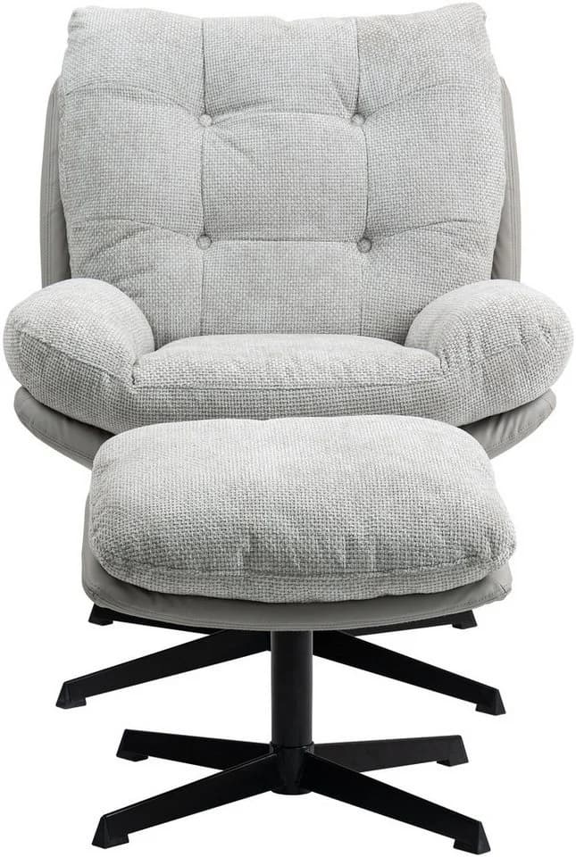 Duo Collection Relaxsessel Tolox mit Hocker Grau Taupe