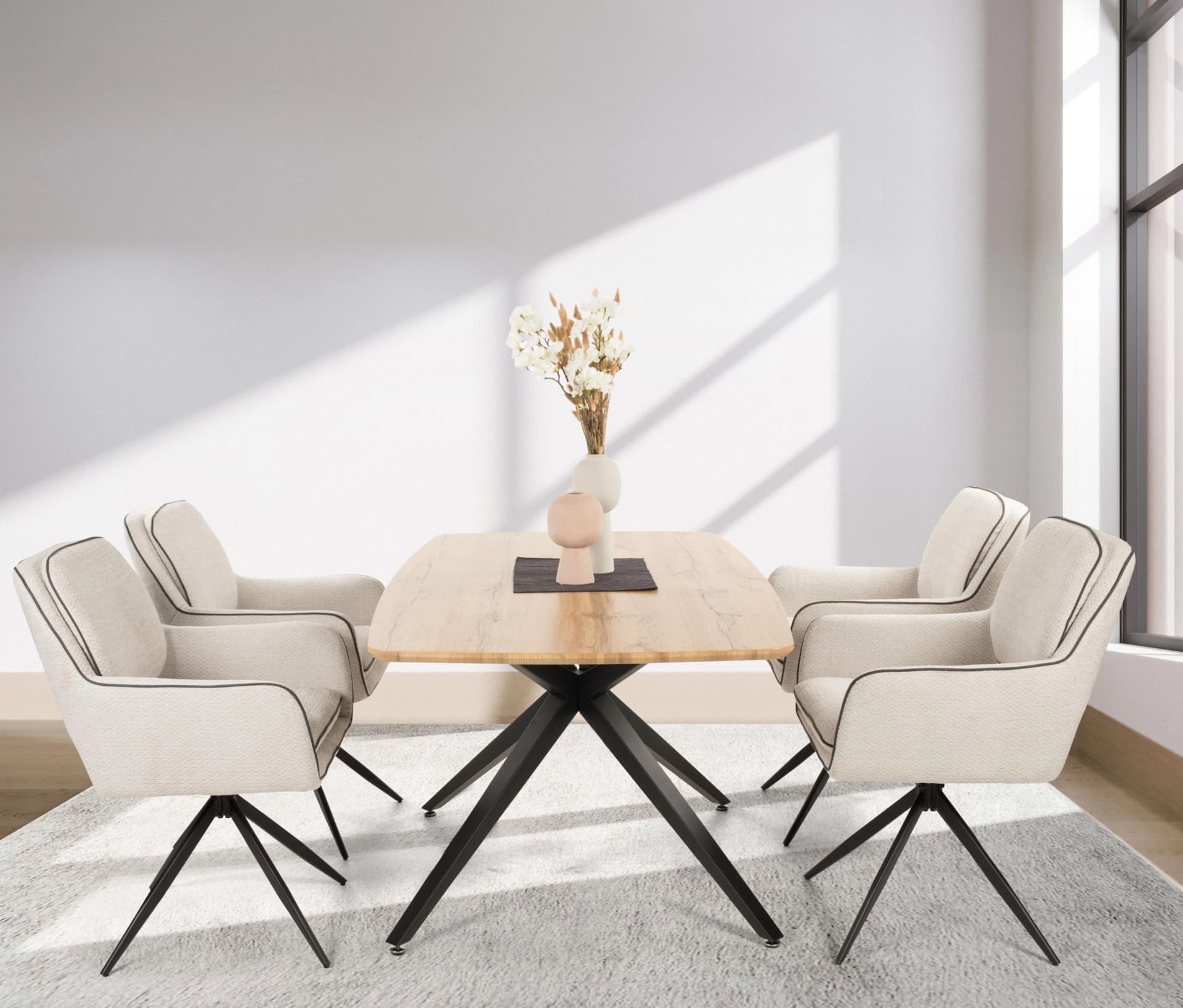 Essgruppe DUO COLLECTION "Emira und Esra" Schwarz Wildeiche Nachbildung