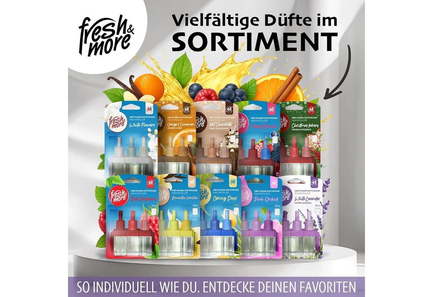 fresh & more Raumduft 3-Phasen Nachfüllflakons 6-St. Kompatibel Mit 3Volution