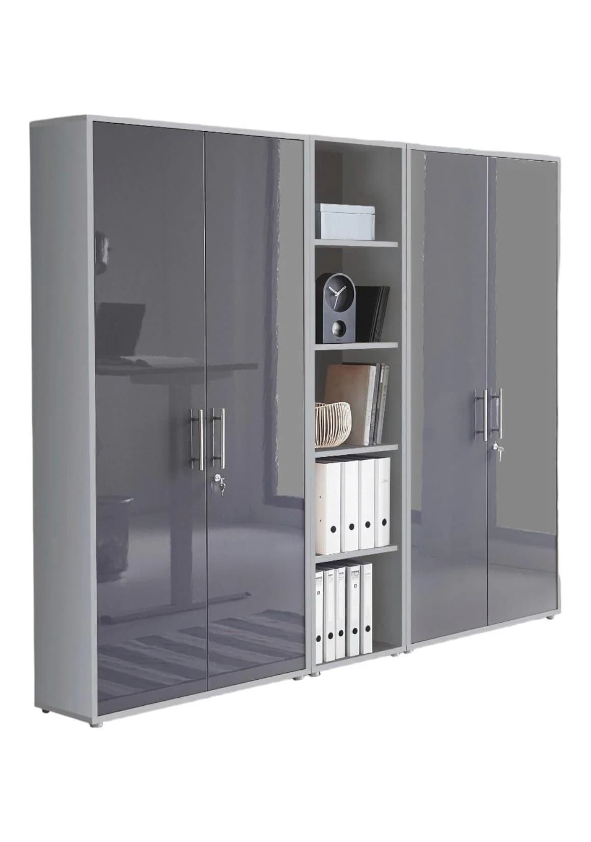 BMG Möbel Aktenschrank Set Office Edition 10 mit Regal Abschließbar