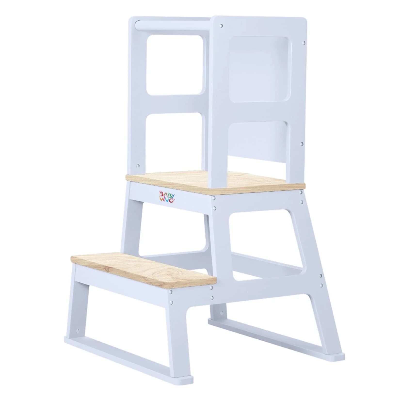 Baby Vivo Lernturm aus Holz mit Tafel Weiß