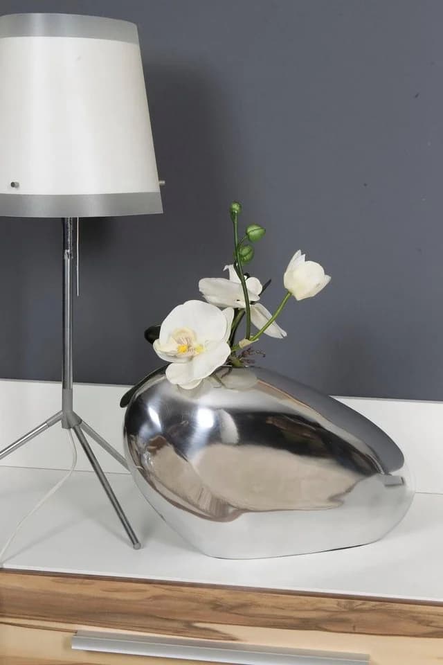Dekovase Rock silber Aluminium Home Affaire