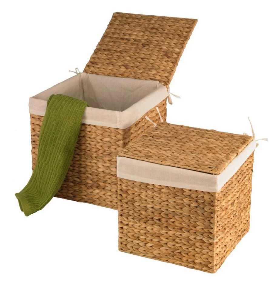 ARTRA Dekokorb Wasserhyazinthe 2er Set quadratisch beige