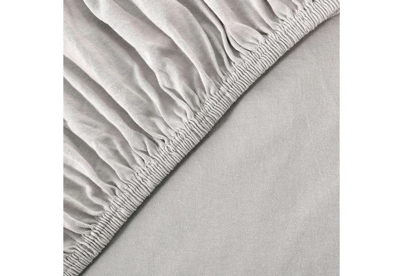 leevitex® Spannbettlaken Jersey-Baumwolle Grau/Silber