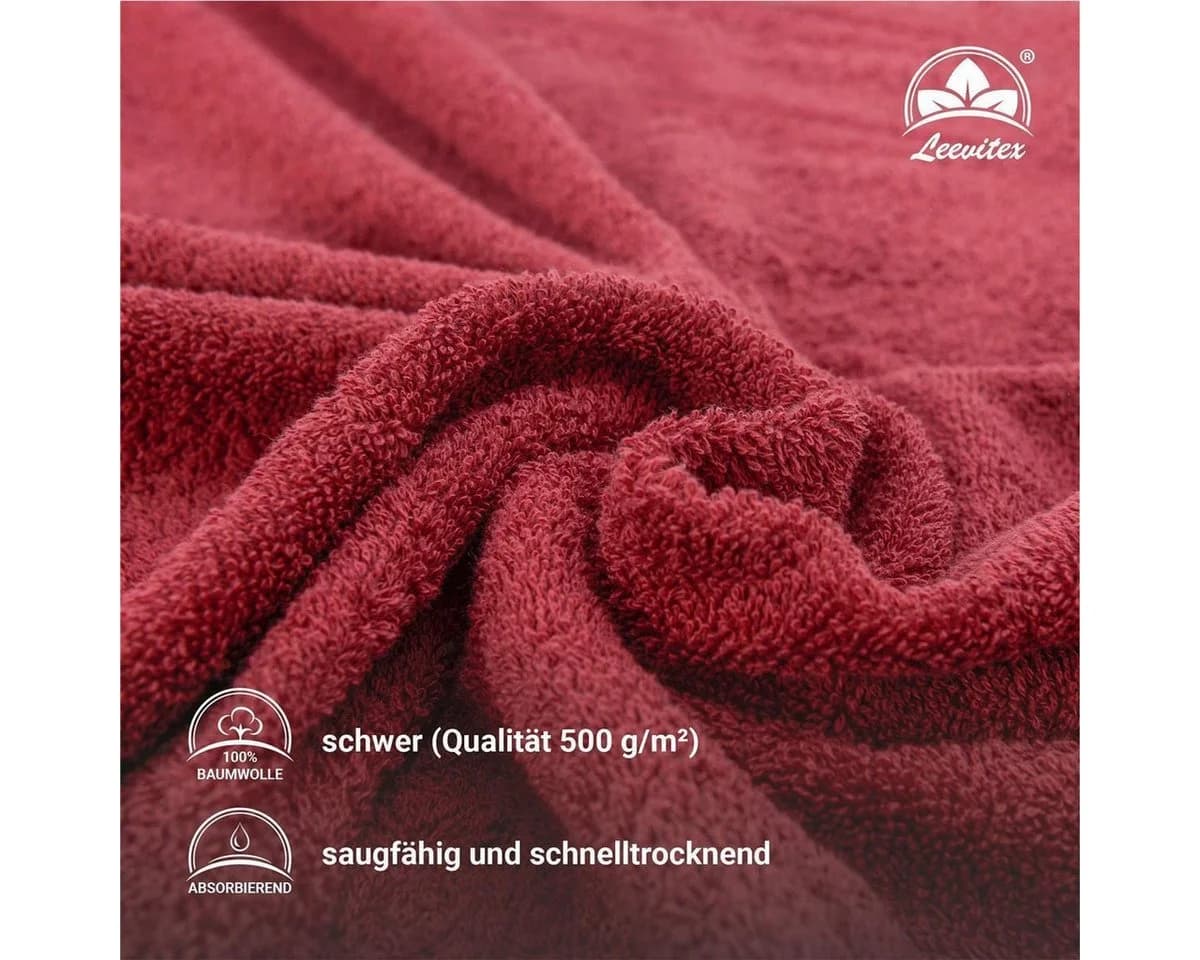 leevitex® Saunatuch Frottee XXL Bordeaux Rot Extra Groß