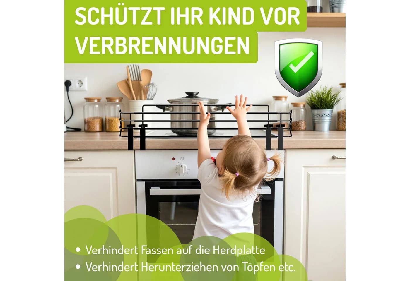 BOMI Herdschutzgitter MOWI Schwarz Verstellbar Ohne Bohren