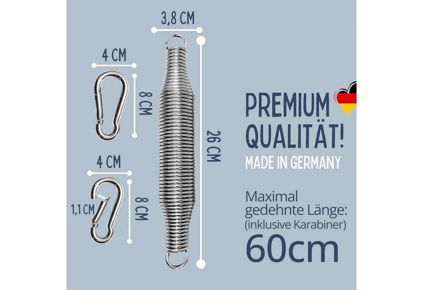 riijk Babywippe Schwingfeder Set Edelstahl Silber