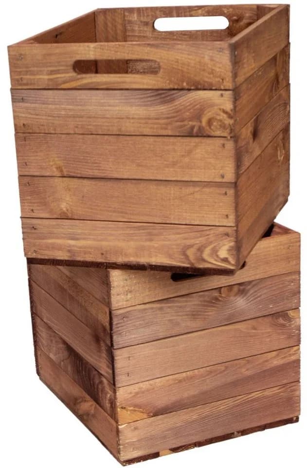Kistenkolli Altes Land Allzweckkiste 2er Set Vintage Ocker Holz