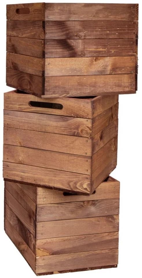 Kistenkolli Altes Land Allzweckkiste 3er Set Vintage Ocker Holz