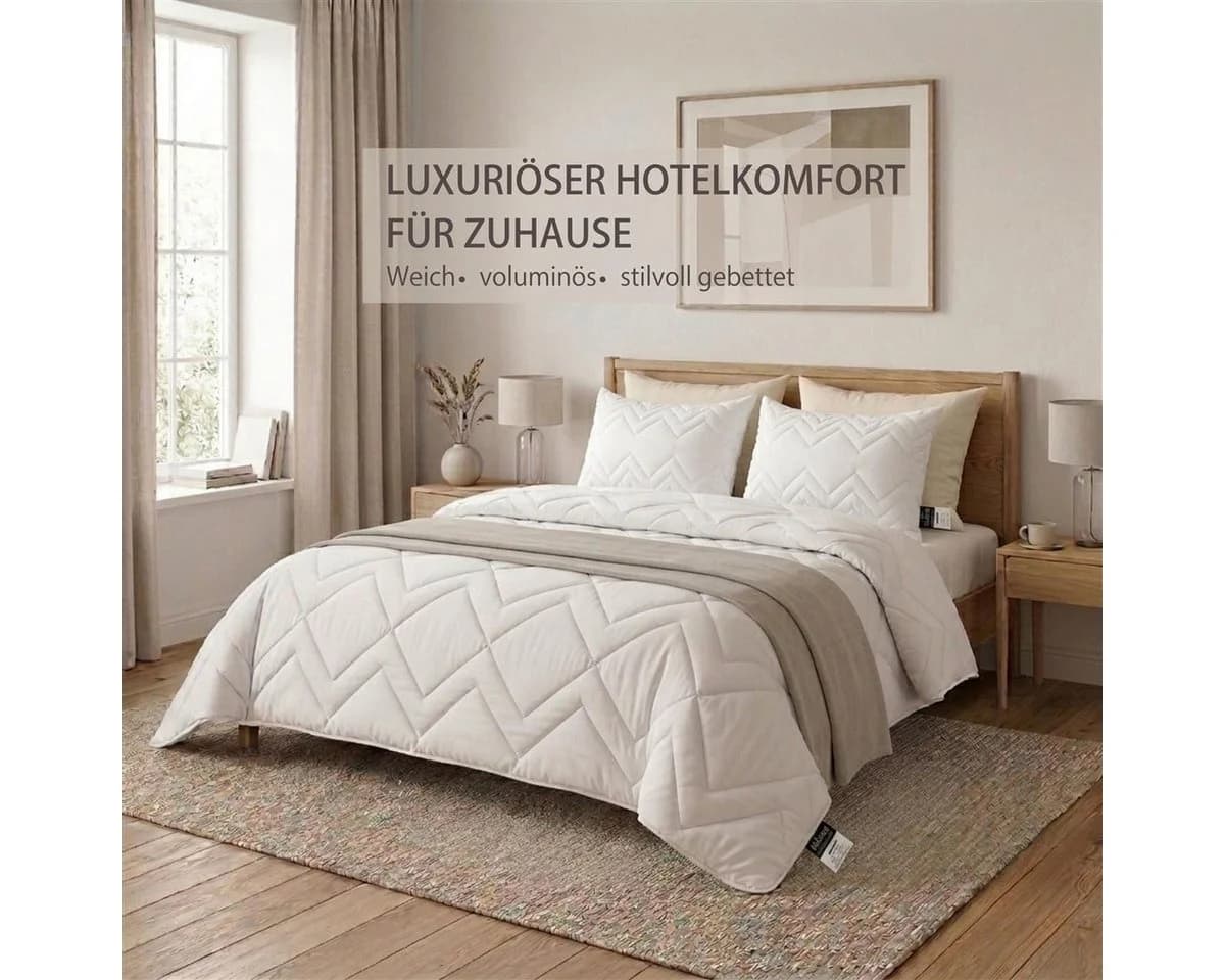 SEI Design Microfaserkissen 50x70 cm Weiß Gesteppt