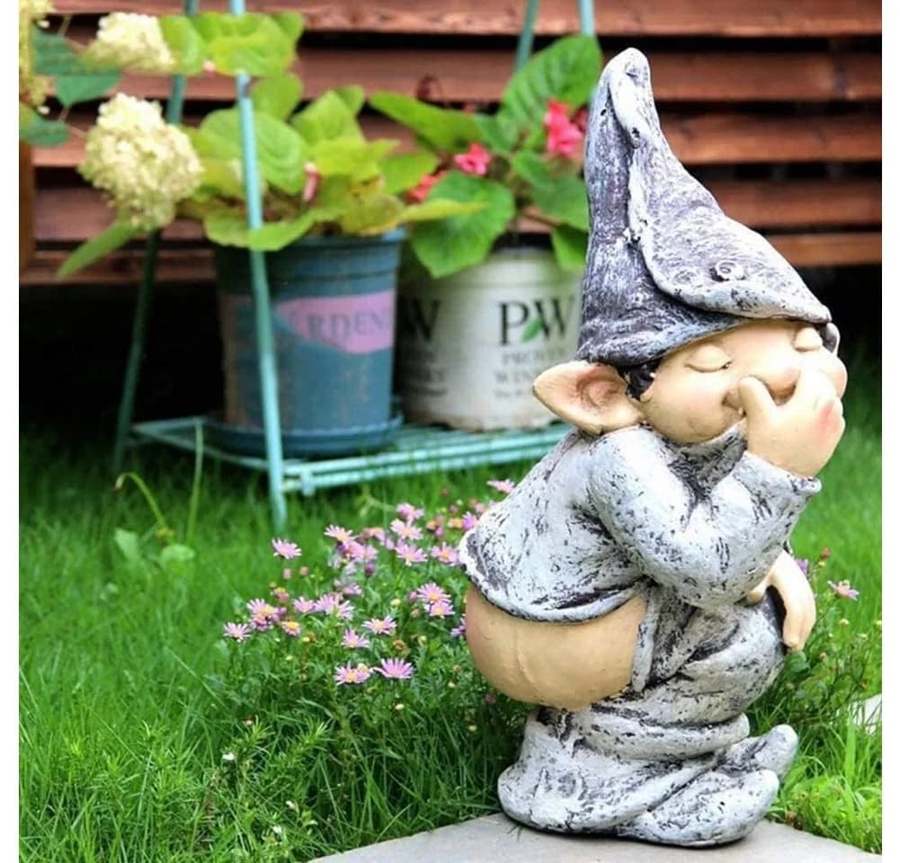 Frecher Gartenzwerg mit Po Wetterfest Lustige Gartenfigur