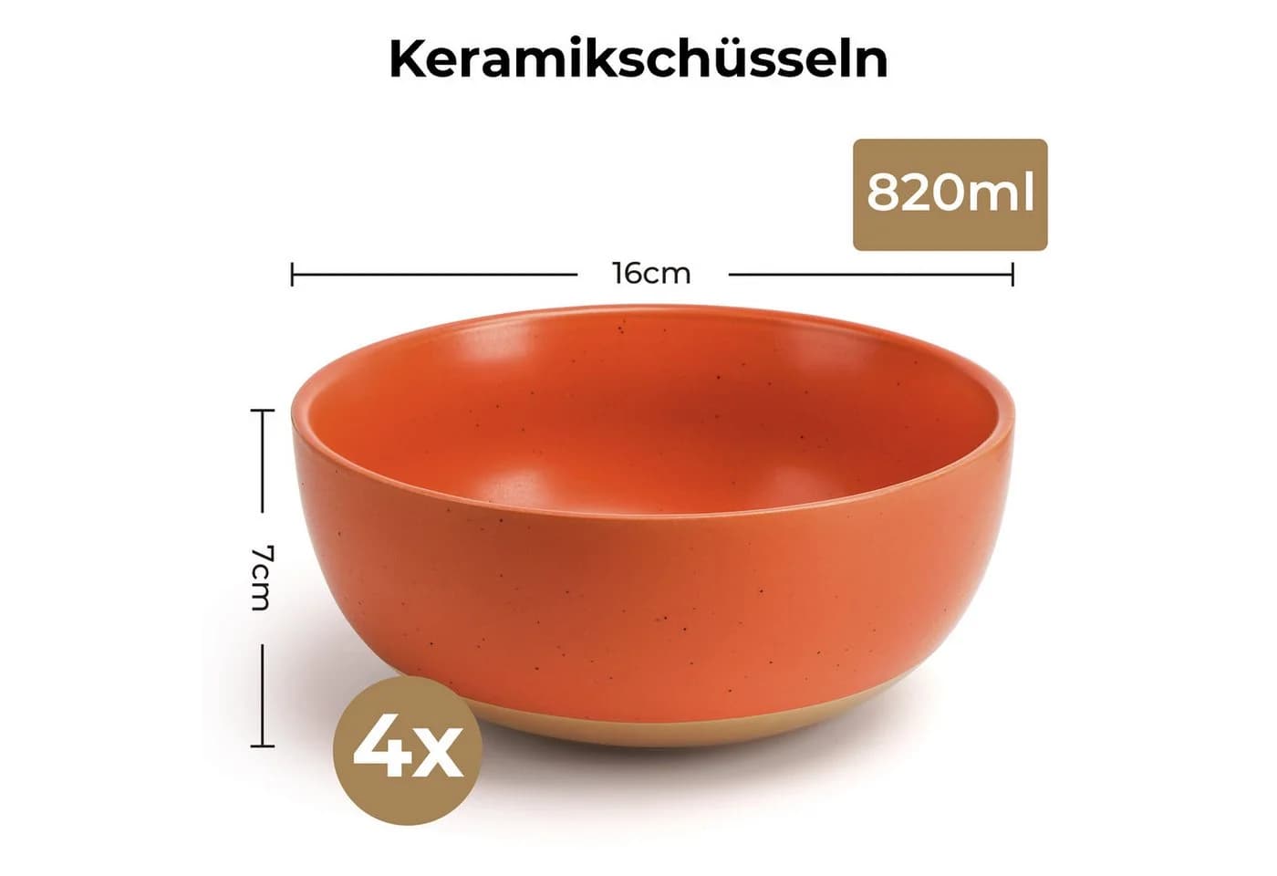 MiaMio Müslischale Aura Cozy Neutral 4-tlg. Keramik Braun