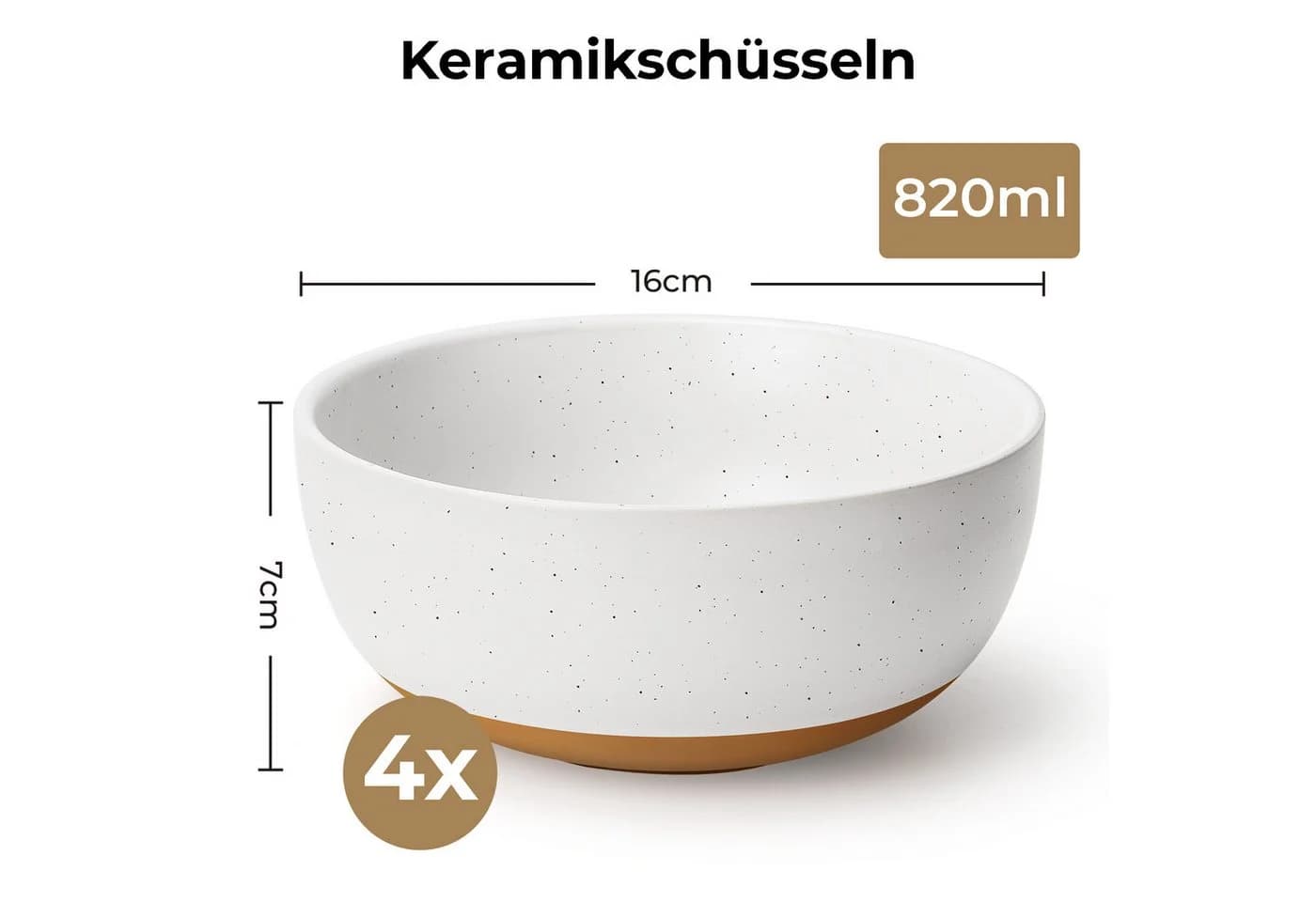 MiaMio Müslischale Aura Set 4-tlg. Creamy Cocoa Keramik