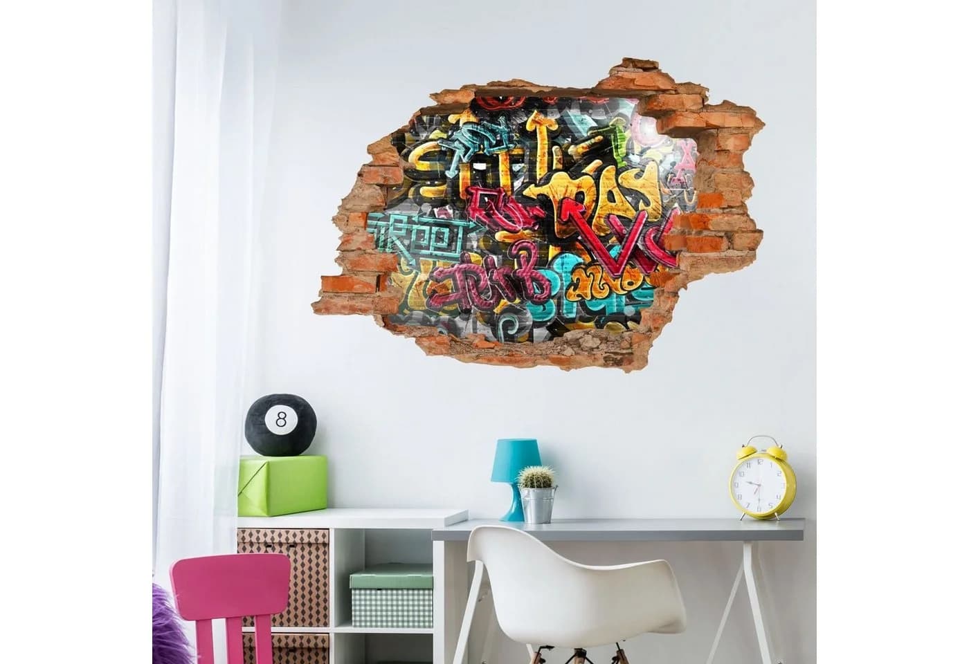 nikima Wandtattoo Graffiti Bunt PVC-Folie