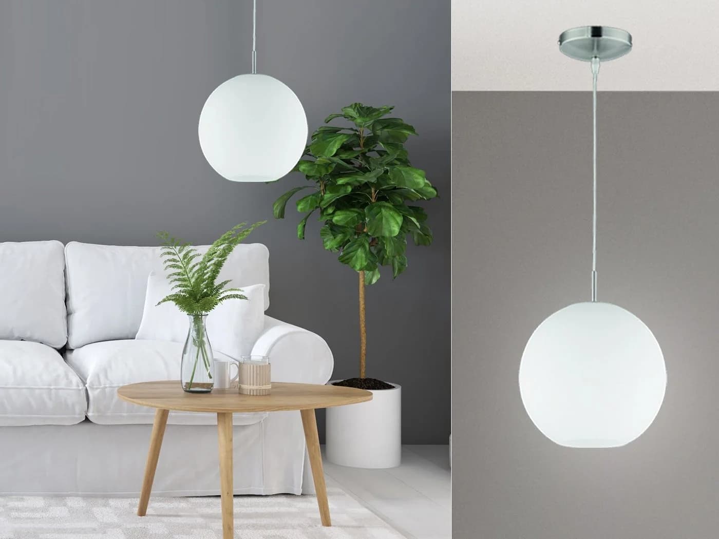 Reality Leuchten LED Pendelleuchte, Dimmfunktion, Warmweiß, Ø25cm