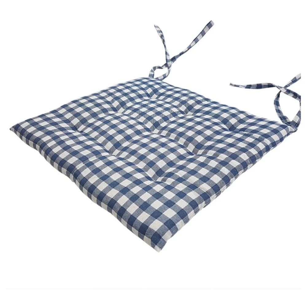 NYVI Stuhlkissen 40x40 cm 4er Set Blau Elegante Steppung