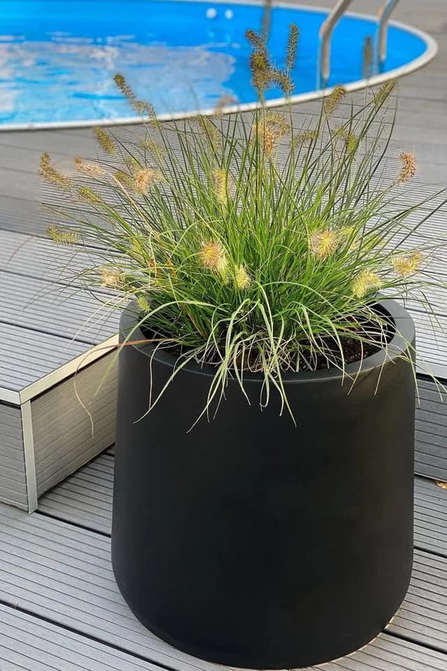 VIVANNO Blumentopf VEKRA Schwarz Matt Fiberglas