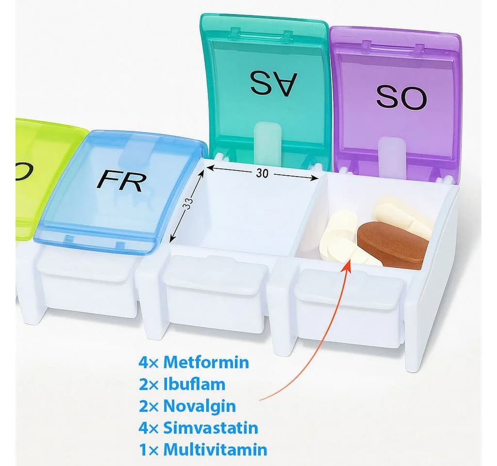 VABIONO Pillendose Tablettenbox Medikamentenbox Wochendosierer