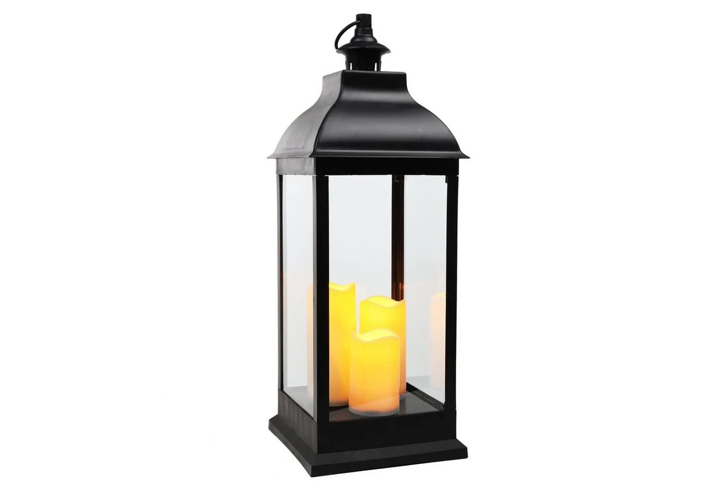 Spetebo LED Laterne XXL Laterne mit 3 LED Kerzen