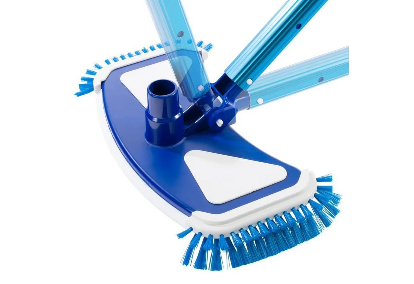 Arebos Poolbürste Bodensaugerbürste Blau-Weiß mit Clip-System