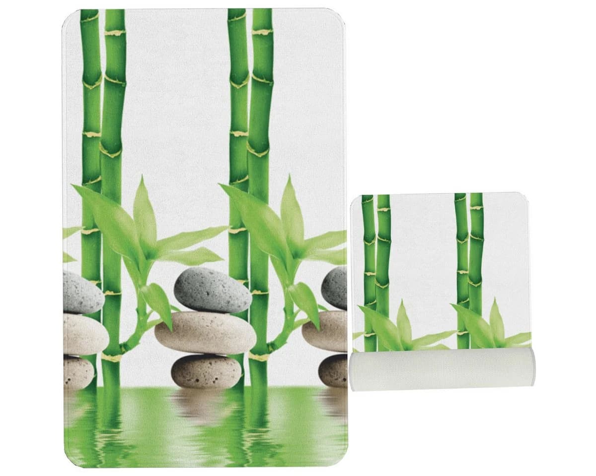Ekershop Badematte Bambus Motiv Polyester Rutschfest