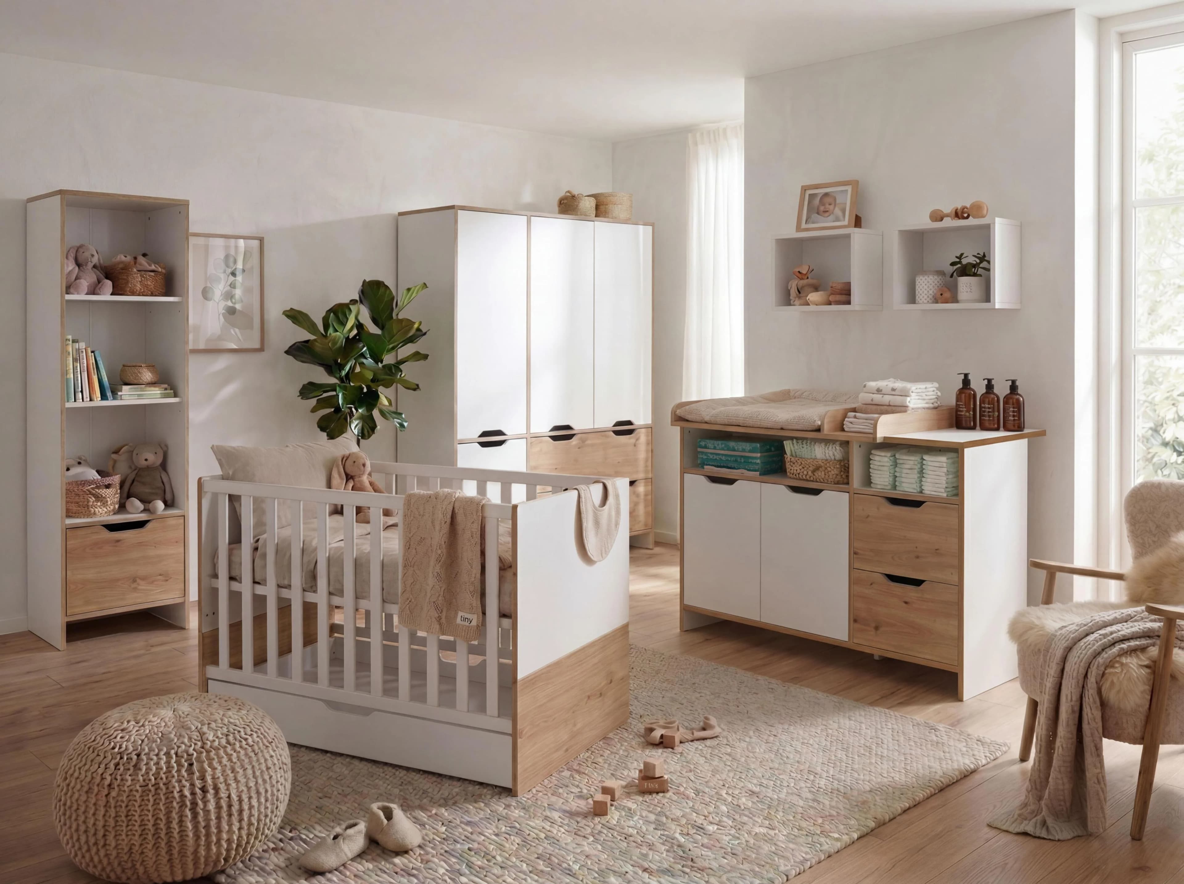 Arthur Berndt BABYZIMMER Mega-Set Maxim 7-tlg. Braun/Weiß