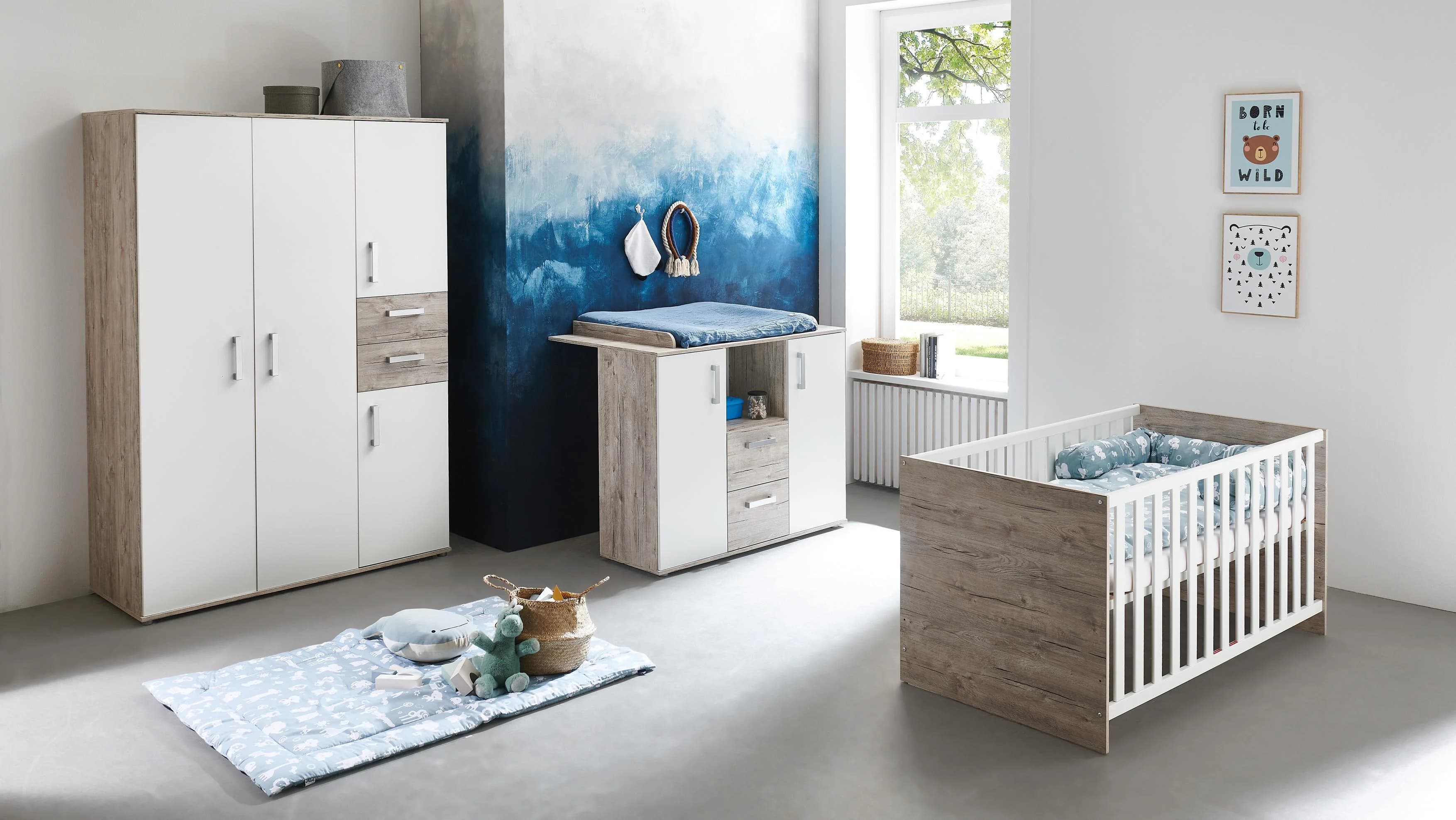 Arthur Berndt Babyzimmer-Komplettset Bente Weiß Eiche Sand Nb
