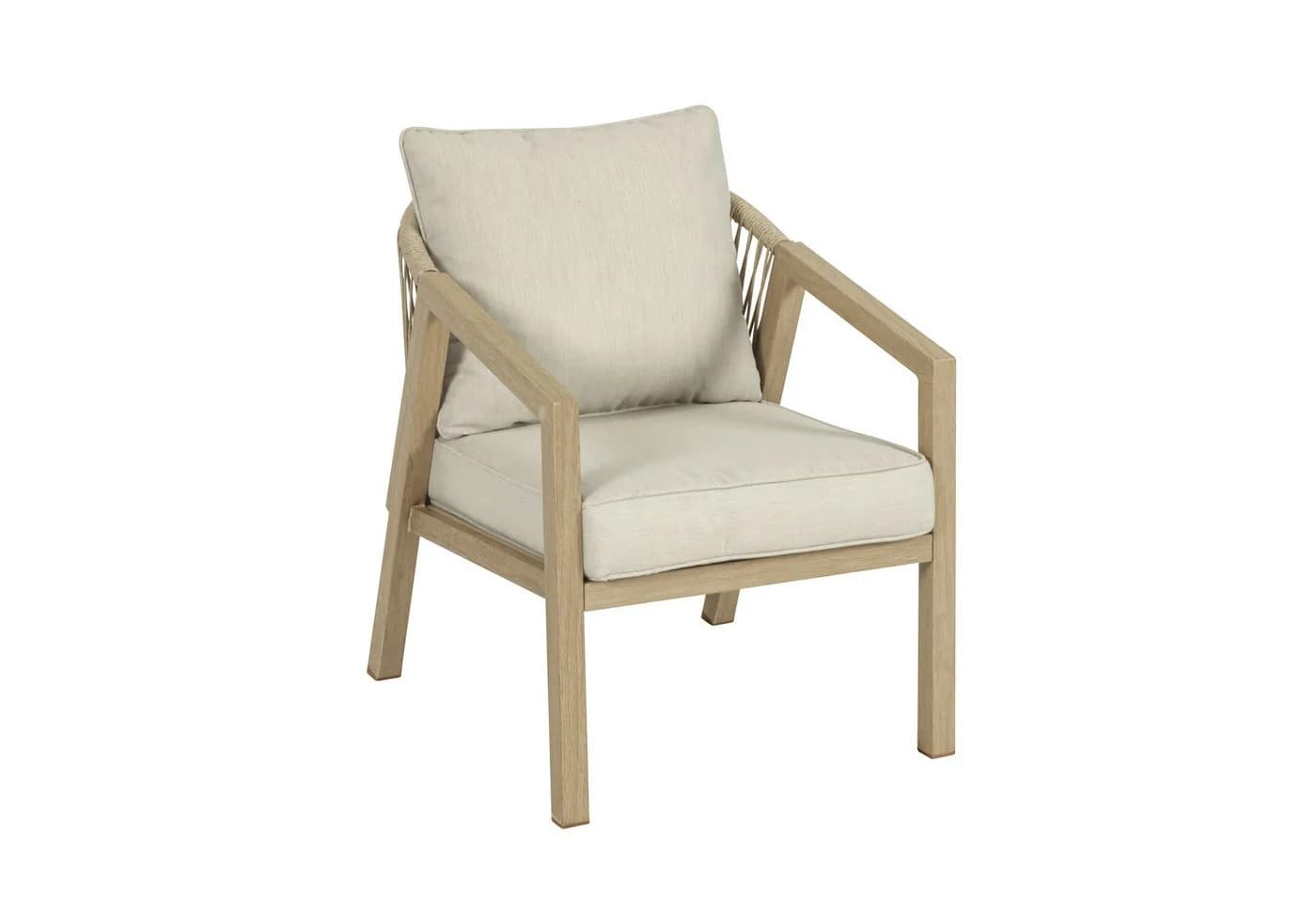 Koll Living Gartenlounge-Set 'Amber' 2-tlg. Beige Braun Stahl Holzoptik