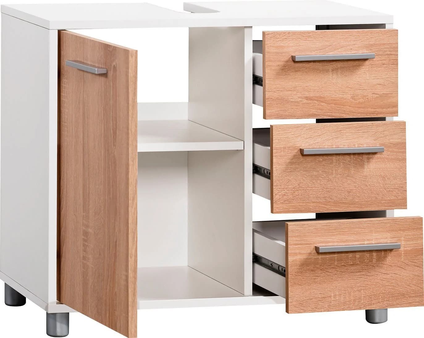 Waschbeckenunterschrank PROCONTOUR Betty Weiß Sonoma Eiche