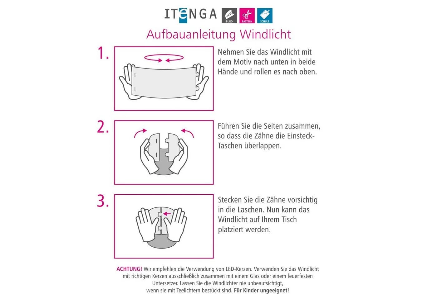 itenga Windlicht 6x Fisch Blau Kommunion Konfirmation Taufe