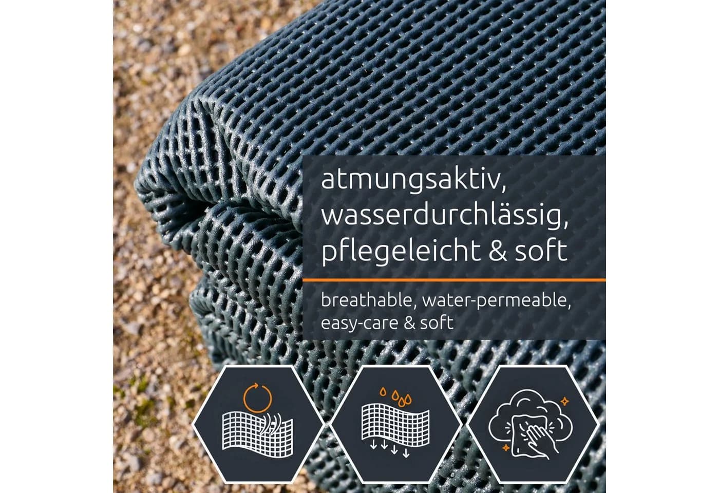 yourGEAR Outdoor Soft Carpet Vorzeltteppich Graugrün UV-beständig
