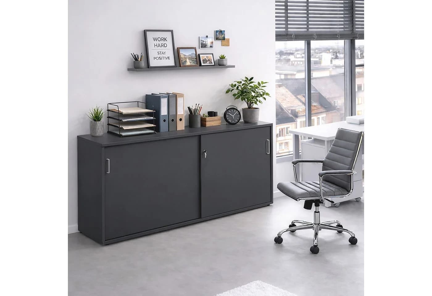SCHILDMEYER Aktenschrank Serie 1500 Anthrazit Abschließbar
