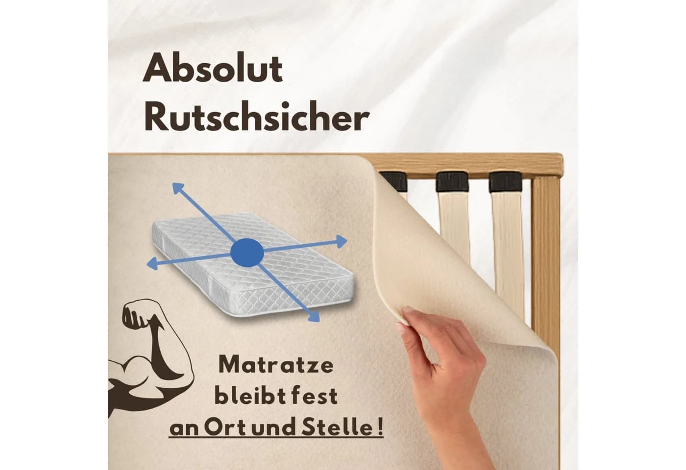 Matratzenschoner Hochwertiger Lattenrostschoner – Atmungsaktive Matratzenunterlage flex it, Besonders rutschfest, Allergiker geeignet, deutsche Markenqualität