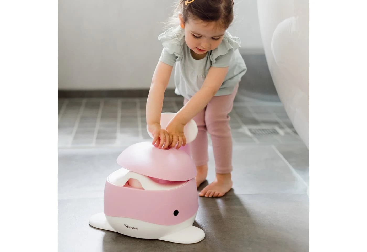 KINDSGUT Töpfchen Wal 2-in-1 Funktion zartrosa Kunststoff