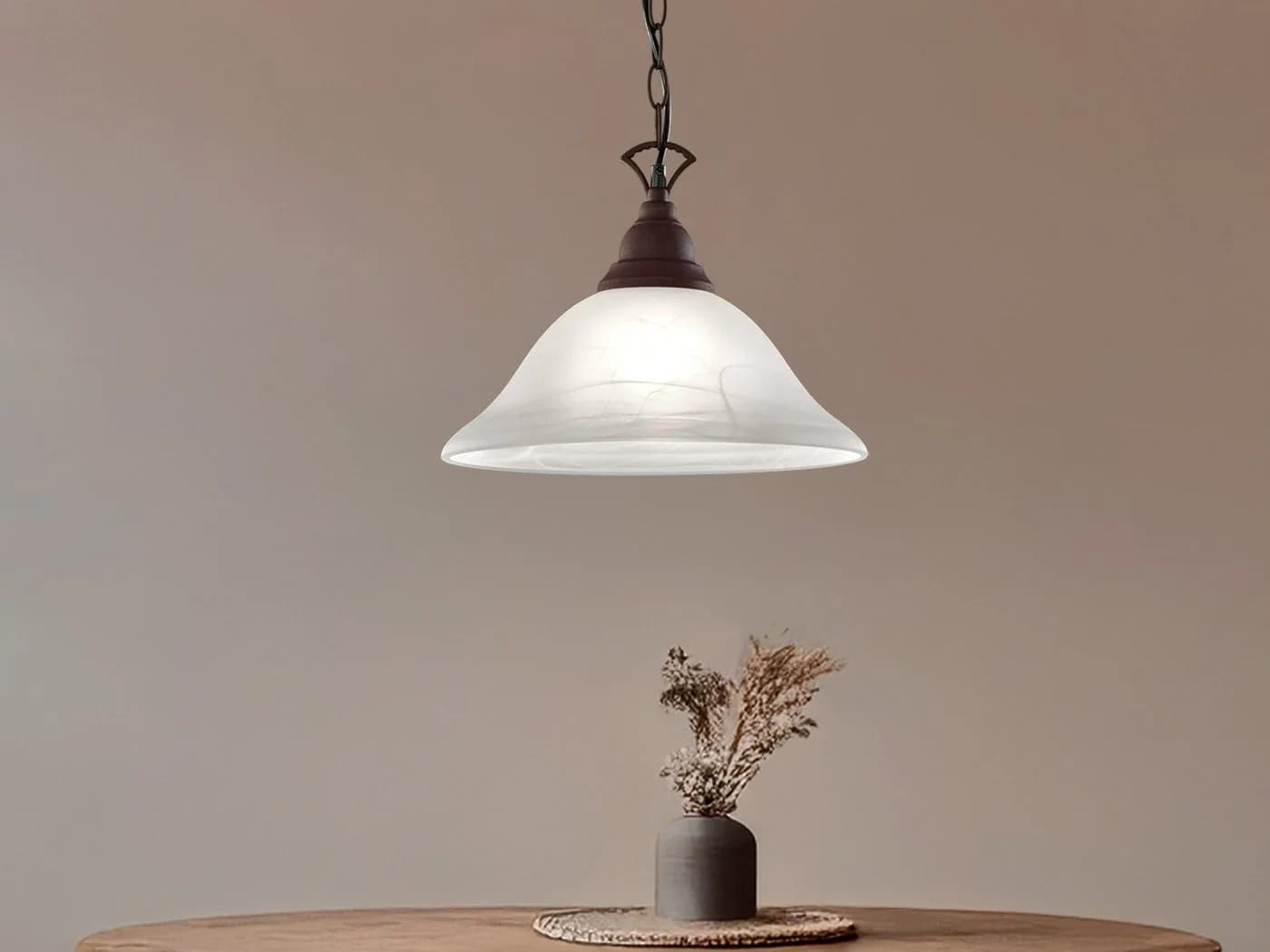 Reality Leuchten LED Pendelleuchte Landhausstil Warmweiß Rostoptik