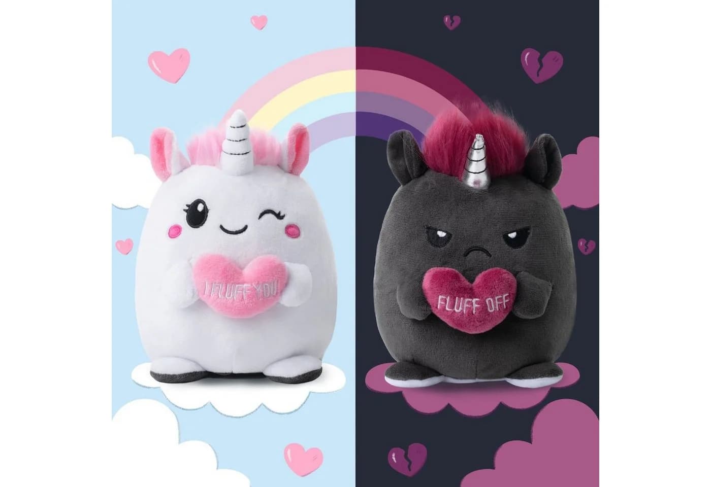 Corimori Wendekuscheltier Einhorn 16cm Weiß/Rosa/Anthrazit