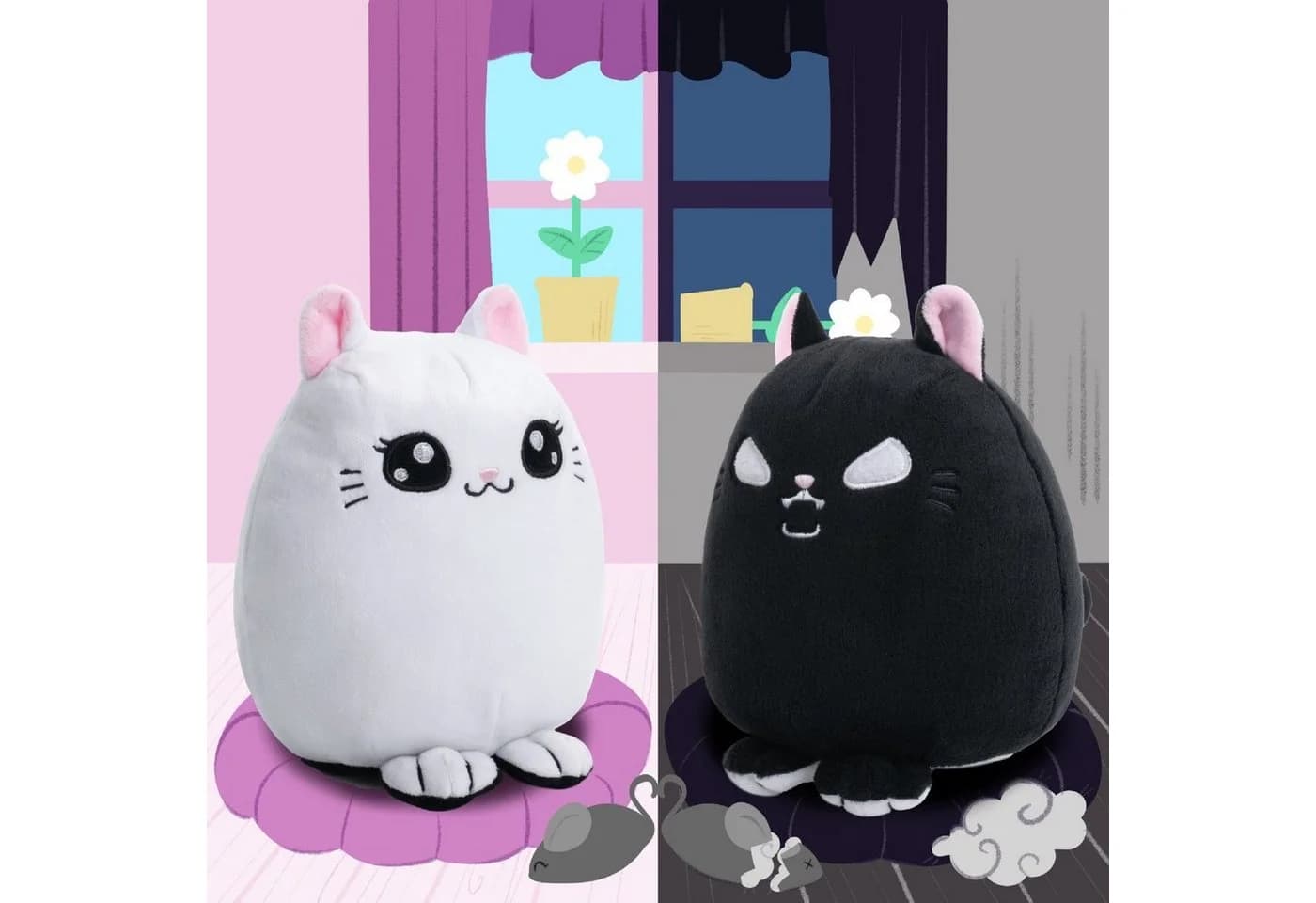 Corimori Kuscheltier Miso&Mochi Wendeplüschtier 18 cm Schwarz-Weiß