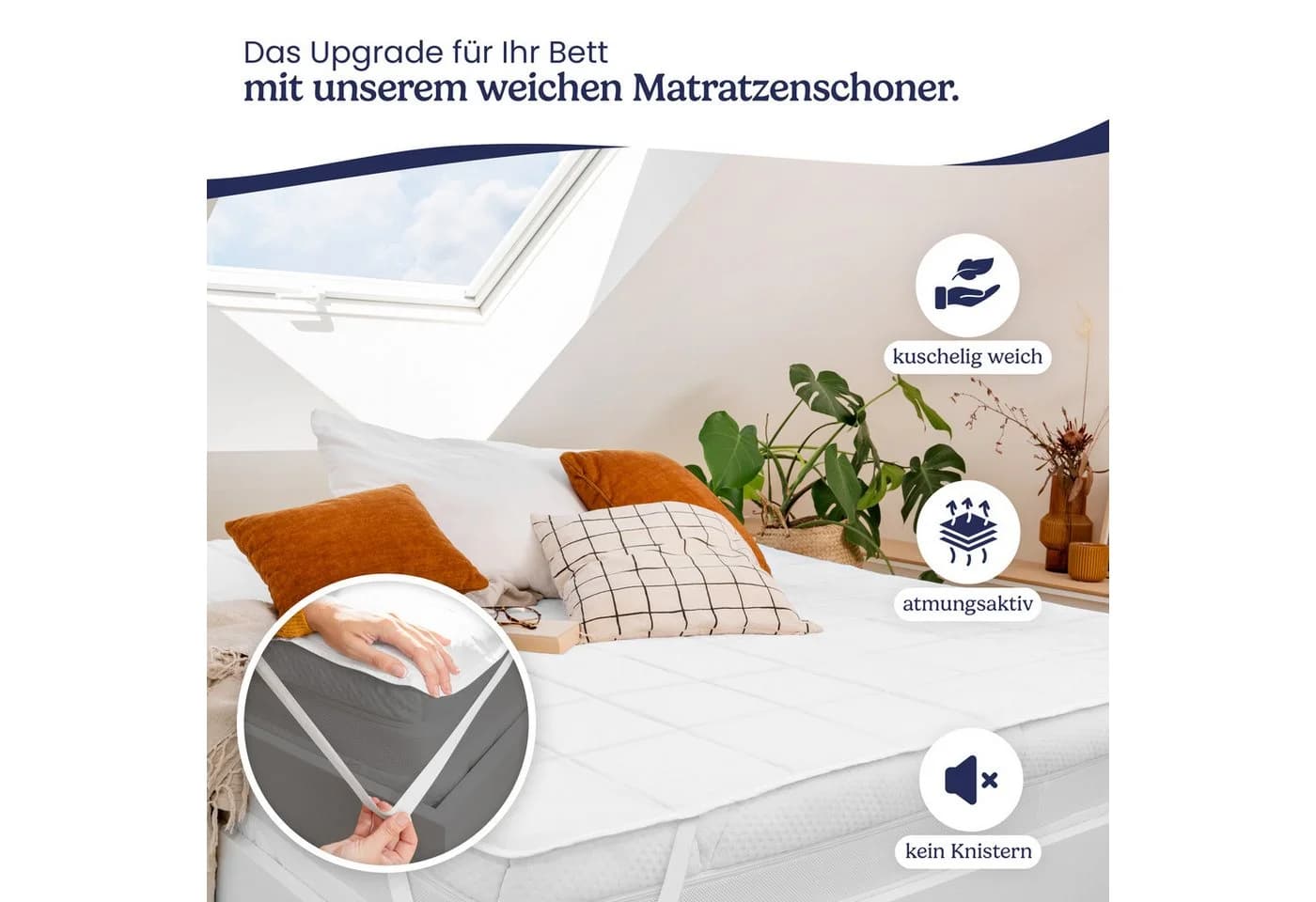 Gentle North Matratzenschoner Weiß Microfaser Waschbar