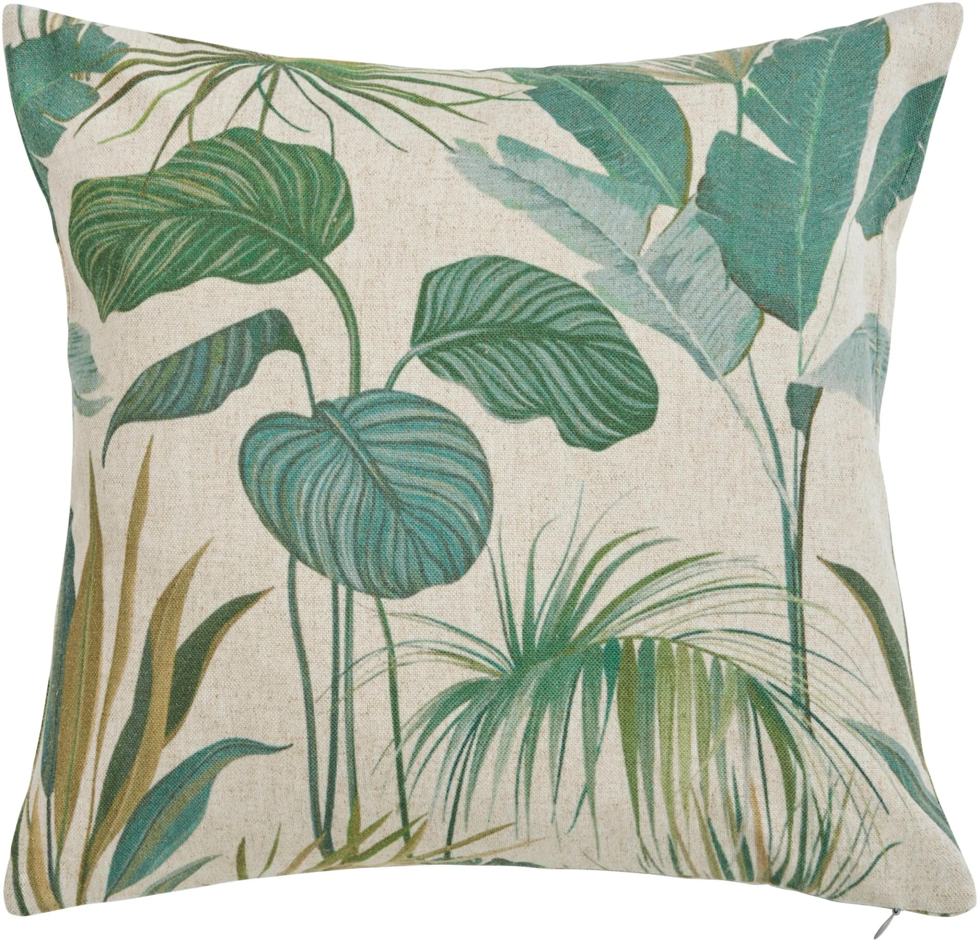 done. Kissenhülle Tropical Flowers Beige Grün 45x45cm