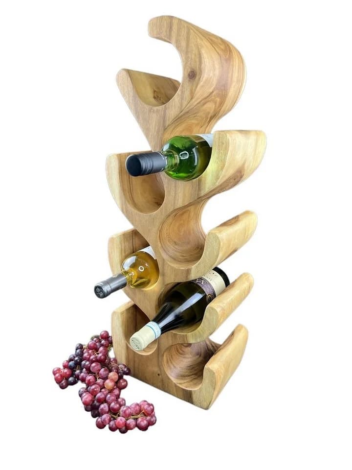 FaHome Weinregal Massiv Holz Handgefertigter Weinhalter