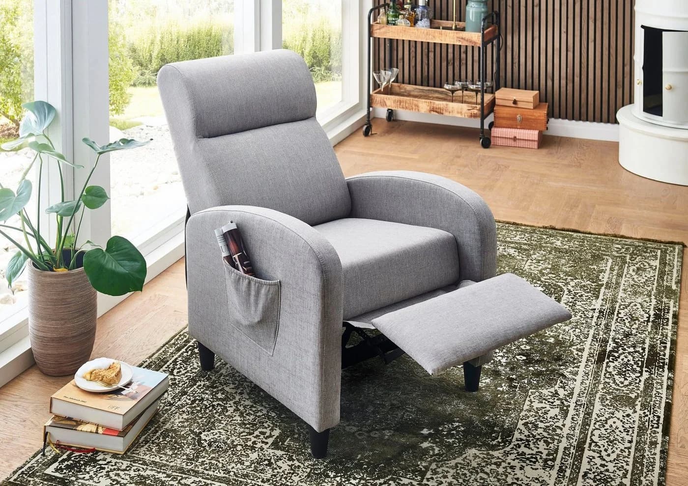 ATLANTIC HOME COLLECTION Relaxsessel Tom mit Relaxfunktion und Seitentaschen
