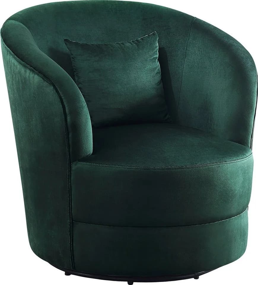 ATLANTIC HOME COLLECTION Drehsessel Colin Waldgrün Samtvelours mit Zierkissen