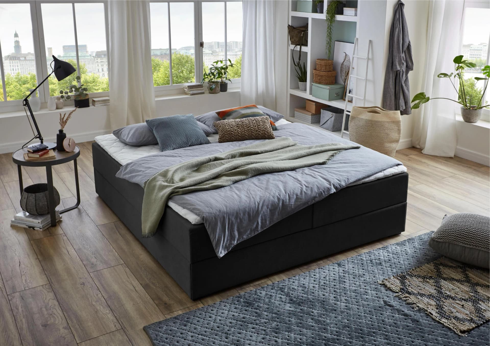 ATLANTIC HOME COLLECTION Boxbett Lucy Anthrazit mit Bettkasten