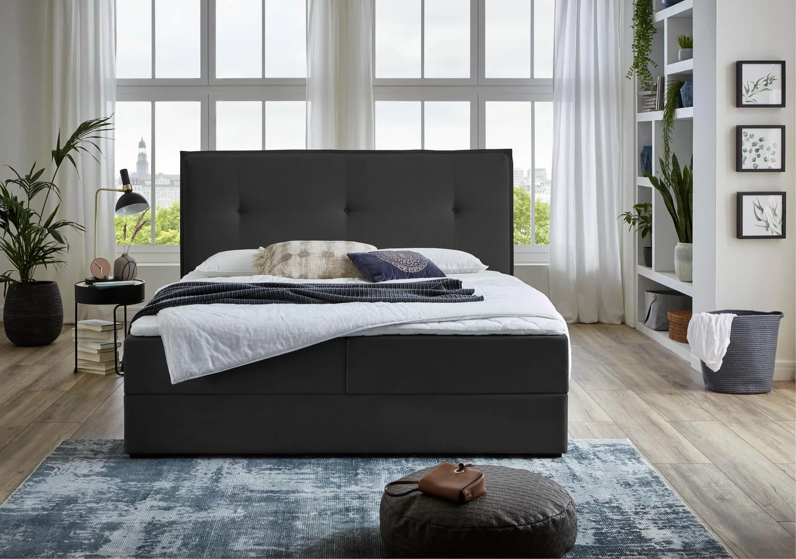 ATLANTIC HOME COLLECTION Boxbett Lucy Anthrazit mit Bettkasten