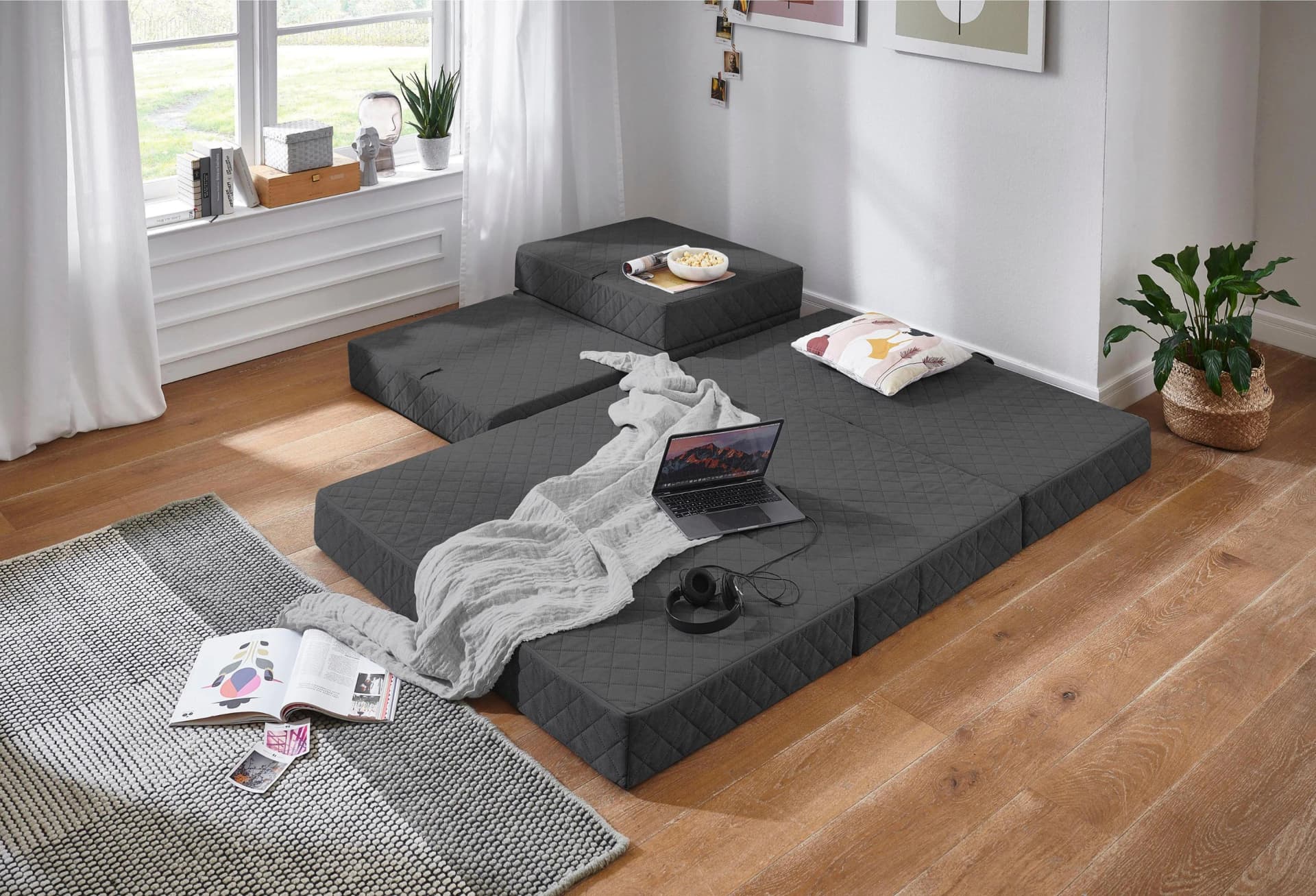 Sessel Lenny anthrazit mit Gästebettfunktion Atlantic Home Collection